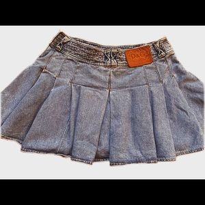 Vintage Dolce & Gabbana Pleated Denim Mini Skirt